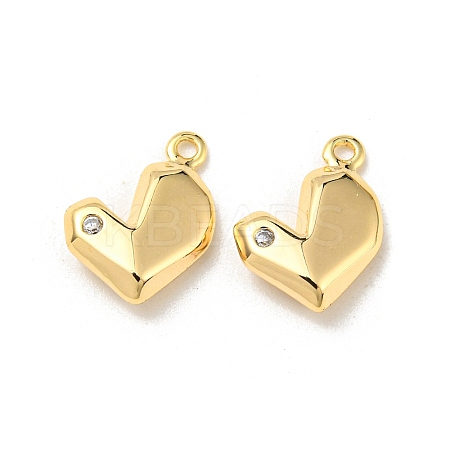 Brass Micro Pave Cubic Zirconia Charms KK-Q809-02G-1