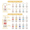 Woven Net/Web with Feather Tibetan Style Alloy Pendant Decorations HJEW-KS0001-03-3
