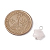 Natural Rose Quartz Star Charms with Brass Loops PALLOY-JF02733-02-2