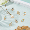 8Pcs 4 Styles Brass Micro Pave Cubic Zirconia Pendants KK-BBC0019-79-3