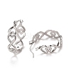 Hollow Heart 304 Stainless Steel Hoop Earrings for Women STAS-A057-11P-2