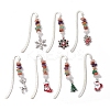 Christmas Theme Alloy Hook Bookmarks AJEW-JK00338-1