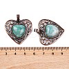 Natural Amazonite Peach Love Heart Pendants G-G158-01-11-3