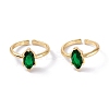 Brass Micro Pave Cubic Zirconia Cuff Rings RJEW-M138-15G-B-1