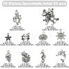 30Pcs 10 Styles Tibetan Style Alloy Pendants FIND-YW0007-08-6