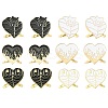 12Pcs 6 Styles Heart Golden Alloy Enamel Scarf Buckle Ring AJEW-CJ0001-34-1