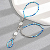 Bohemian Style Alloy Starfish & Plastic Shell Shape & Glass Seed Beaded Stretch Double Layer Toe Ring Anklets for Women FS-WG2BCD2-01-4