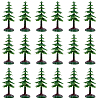 50Pcs Tree Miniature Ornaments AJEW-SP0003-59-1