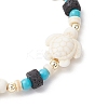 Synthetic Turquoise & Natural Lava Rock Beads Stretch Bracelets for Men Women BJEW-JB11988-01-4