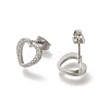 304 Stainless Steel Micro Pave Clear Cubic Zirconia Stud Earrings EJEW-H018-02P-03-2