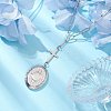 Brass Cross & Oval Locket Pendant Necklaces NJEW-JN04960-2