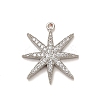 Rack Plating Brass Micro Pave Clear Cubic Zirconia Pendants KK-L210-011P-1