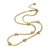 304 Stainless Steel Crystal Rhinestone Flat Snake Chain Bowknot Pendant Necklaces for Women NJEW-K383-03G-1