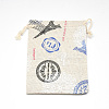 Printed Polycotton(Polyester Cotton) Packing Pouches Drawstring Bags ABAG-T004-10x14-14-2