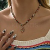Christmas Alloy Enamel Pendant Colorful Glass Seed Beaded Necklaces FS-WG695D6-01-2