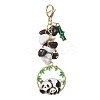 Panda Alloy Enamel Pendant Decorations HJEW-JM01275-03-1
