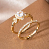 Alloy Micro Pave Cubic Zirconia Finger Rings Sets for Women FS-WGC007F-02-1