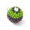 Beaded Kiwi Fruit Charms PALLOY-MZ00436-3