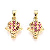 Brass Micro Pave Cubic Zirconia Pendants KK-N257-70G-1