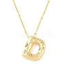 Brass Micro Pave Clear Cubic Zirconia Pendant Necklaces NJEW-Z038-01G-D-2