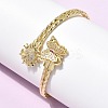 Brass Micro Pave Cubic Zirconia Cuff Bangles for Women BJEW-F526-06G-1