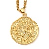 Brass Clear Cubic Zirconia Curb Chain Constellation Pendant Medal Necklaces for Women LS-NJEW-U010-01G-01-1