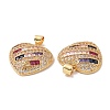 Brass Micro Pave Cubic Zirconia Pendants ZIRC-I063-12G-3