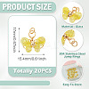 20Pcs Glass Pendants PALLOY-TAC0213-4