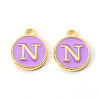 Golden Plated Alloy Enamel Charms ENAM-S118-10N-1