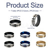 6Pcs 3 Colors Stainless Steel Plain Band Rings RJEW-CF0001-03-3