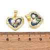 Flower Brass Enamel Pendants KK-D390-17G-05-3