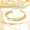 Clear Cubic Zirconia Flat Round Open Cuff Bangle BJEW-J165-07G-1