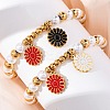 201 Stainless Steel Round Beaded Stretch Bracelets BJEW-C090-03G-A-2
