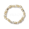 Natural Trochus Shell Beads Stretch Bracelets for Men Women BJEW-JB11685-2