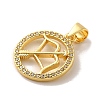 Zodiac Theme Brass Micro Pave Cubic Zirconia Pendants KK-M273-05K-G-2