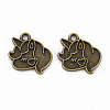Tibetan Style Alloy Pendant Enamel Settings TIBEP-N010-010AB-RS-1