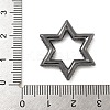 Rack Plating Brass Micro Pave Cubic Zirconia Star Linking Rings KK-A234-004B-4