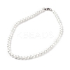 Glass Pearl Round Beaded Necklace for Men Women X-NJEW-JN03923-01-1