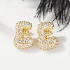 Brass Micro Pave Cubic Zirconia Stud Earrings EJEW-Z091-04G-E-5
