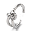 Rack Plating Brass Knot Open Cuff Rings for Women RJEW-Q777-02P-1