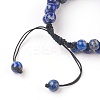 Chakra Natural Lapis Lazuli Braided Bead Bracelets BJEW-O164-A11-2