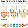Alloy Enamel Heart Pendant Decorations HJEW-SC00048-2