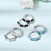Brass Pave Cubic Zirconia Hoop Earrings EJEW-G471-09P-1