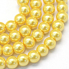 Baking Paint Pearlized Glass Pearl Round Bead Strands LS-HY-Q003-6mm-67-1