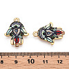 Printed Light Gold Tone Alloy Pendants ENAM-N056-206E-3