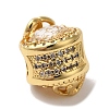 Flower Rack Plating Brass Micro Pave Cubic Zirconia European Beads KK-G511-04A-G-1
