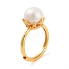 Round Natural Pearl Finger Rings STER-Z009-05G-1