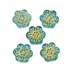 Baking Paint and Golden Metal Enlaced Glass Beads DGLA-T004-09B-1