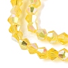 AB Color Plated Transparent Glass Beads Strands GLAA-G127-01M-4