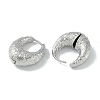 Texture Rings Brass Hoop Earrings for Women EJEW-H006-06C-P-2